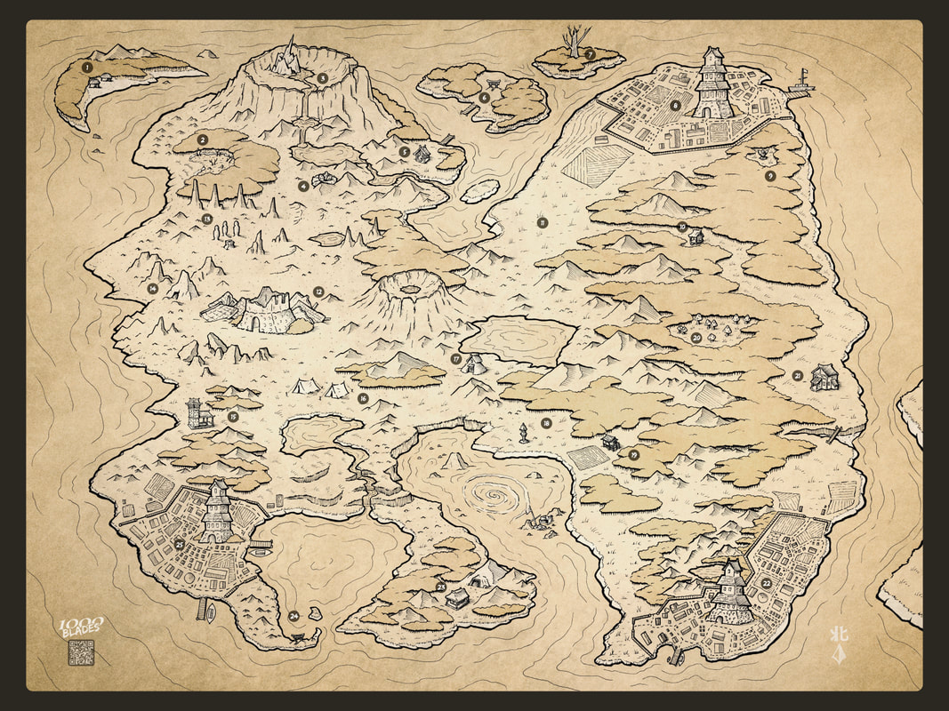 Picture of the 1000 Blades wolrd map aka War Map.